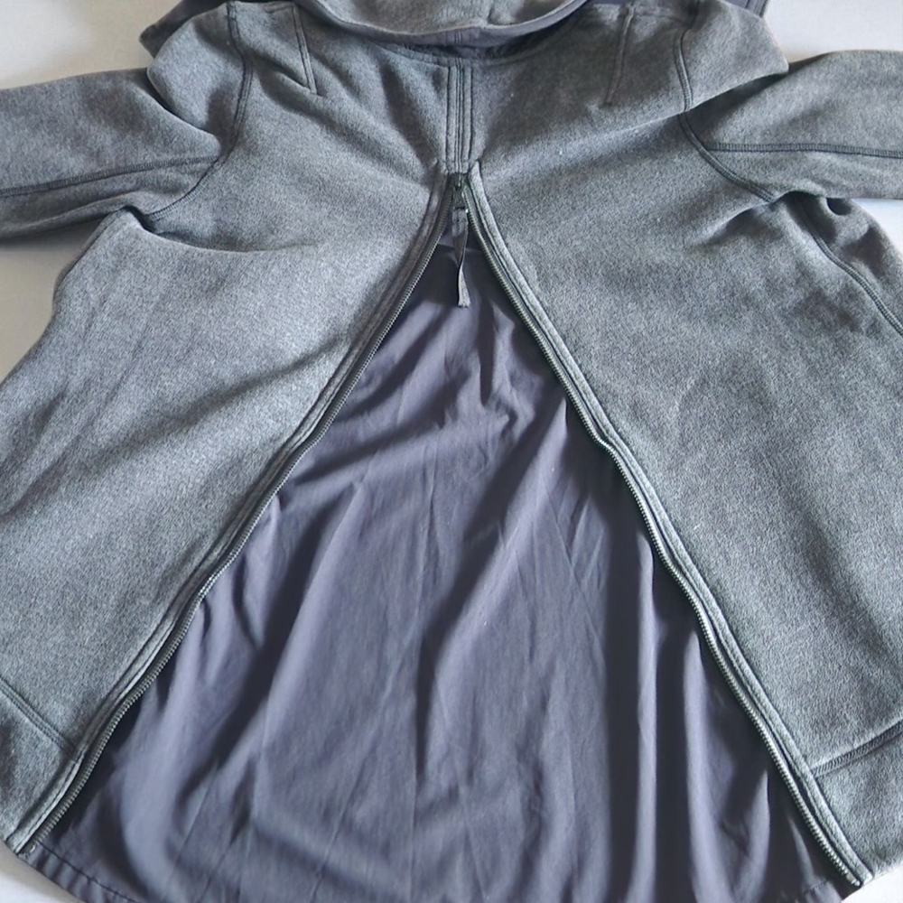 Lululemon Womens Jacket Gray Black Sweatshirt: En Route Athleisure Back Zip - Picture 5 of 9